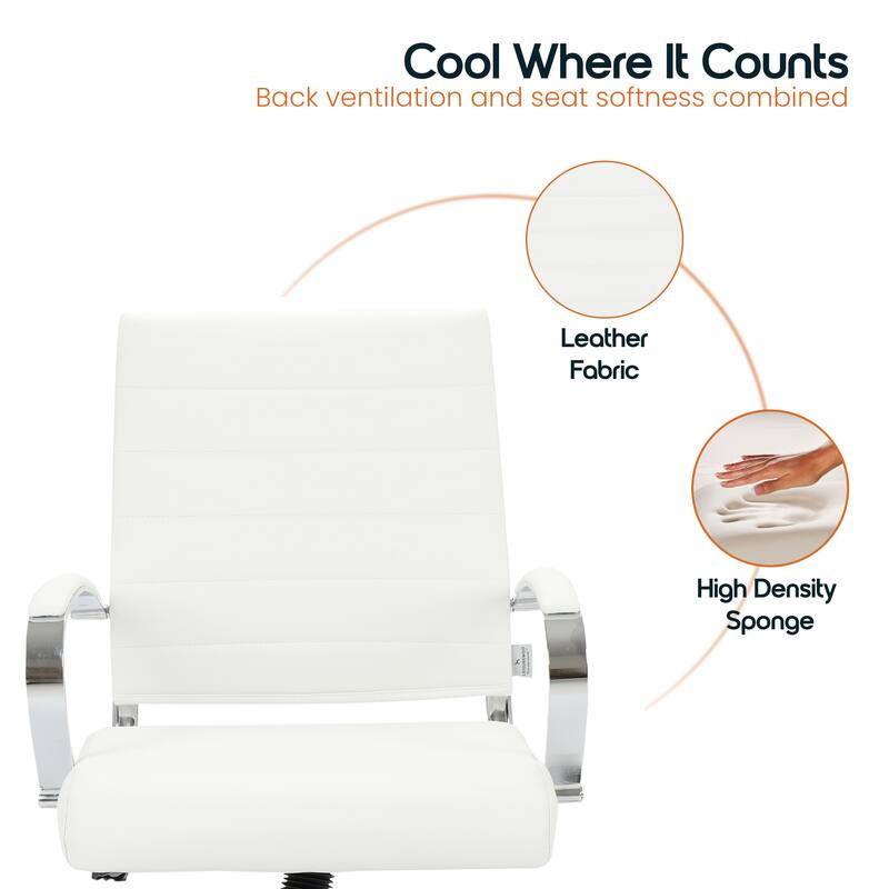 Cool Where It Counts  
Back ventilation and seat softness combined  
Leather Fabric x High Density Sponge