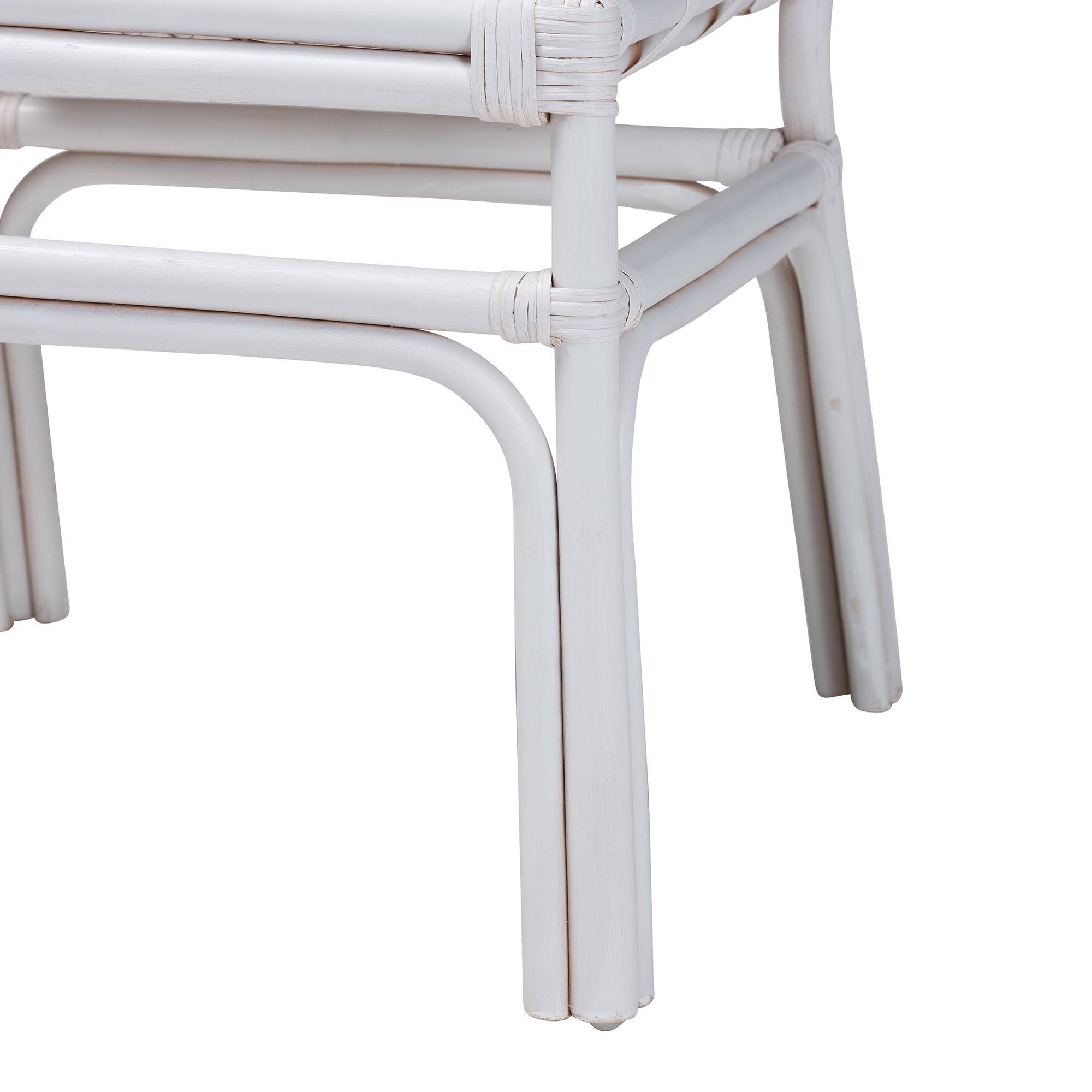 Alt View 2. bali & pari - Carwyn Bohemian Rattan Dining Chair - White.