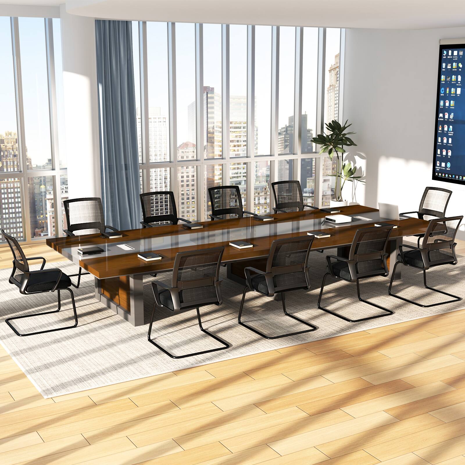 Alt View 5. Gymax - Gymax Office Mesh Chair Set of 2 Upholstered Guest Conference Chair w/Ergonomic Backrest - Black.