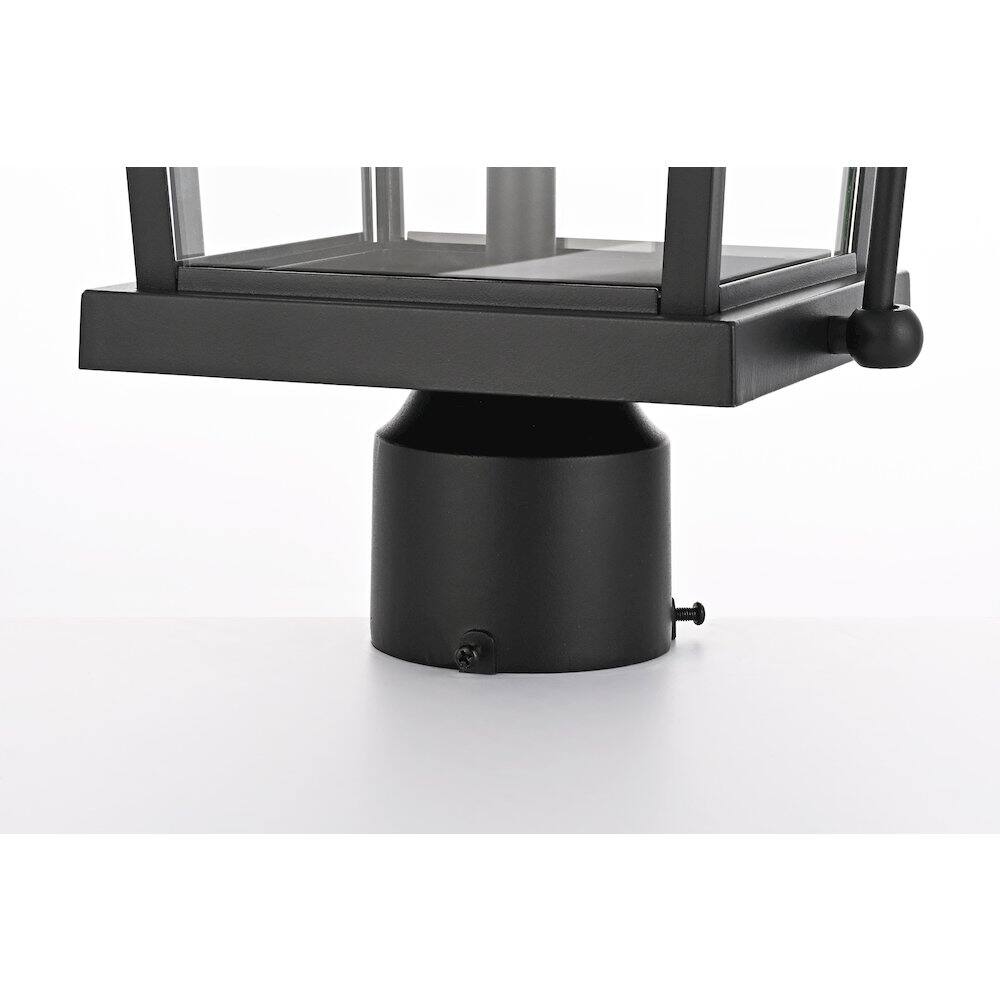 Back. Elegant Lighting - Luz 23 inch Outdoor Post light in Black - Black And Clear.