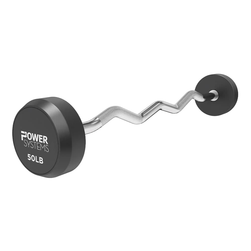 Power Systems - Pro -Style Fixed Barbell - 50lbs Weight Bar w/EZ Curl Handle for Home Gym Training - Black price history on PriceWatchPro