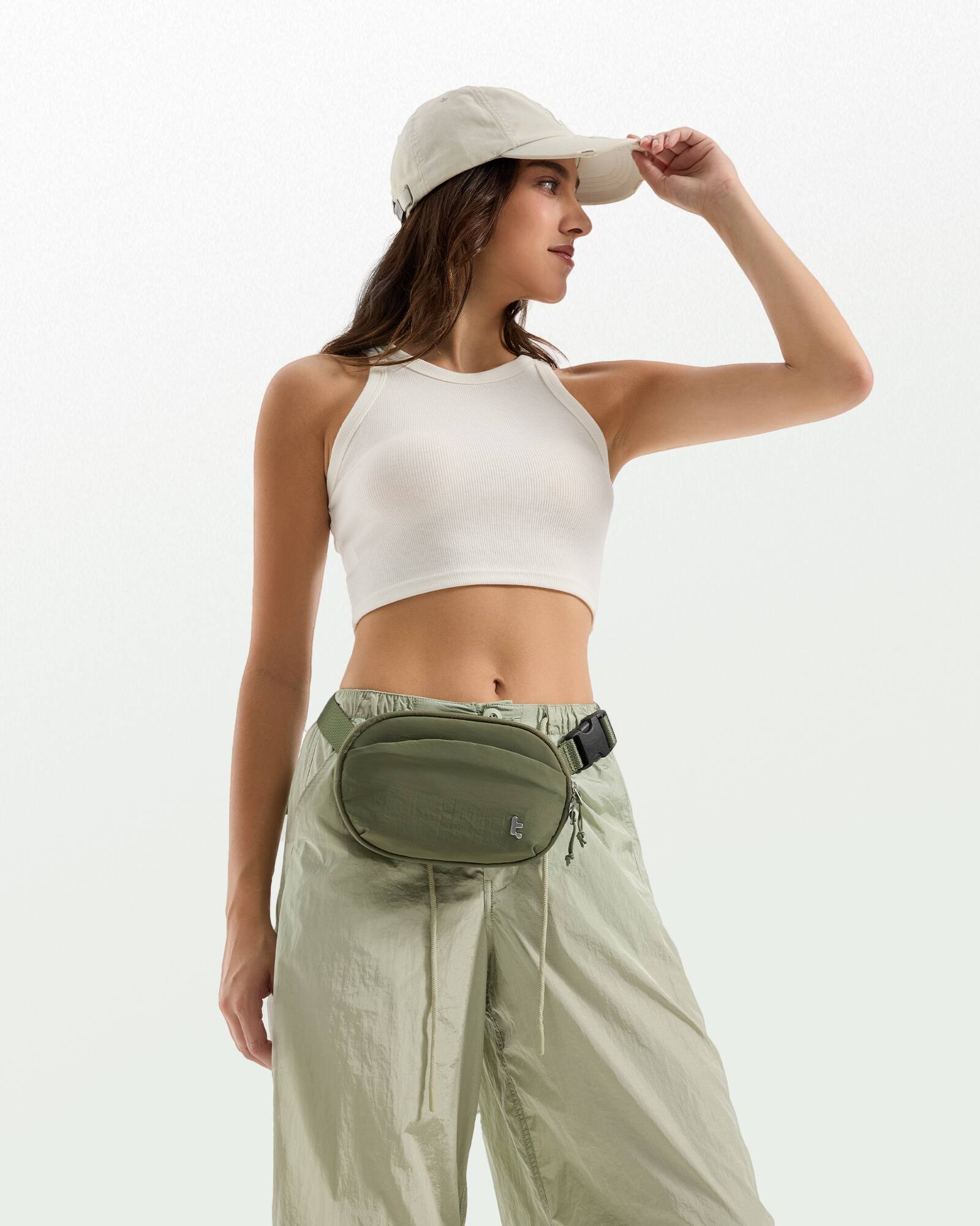 Alt View 16. tomtoc - SlingBean-T32 1.5L Sling Bag with RFID Blocking, Belt Bag Fanny Pack Waist Bag Crossbody Bag for Travel, Everyday - Green.