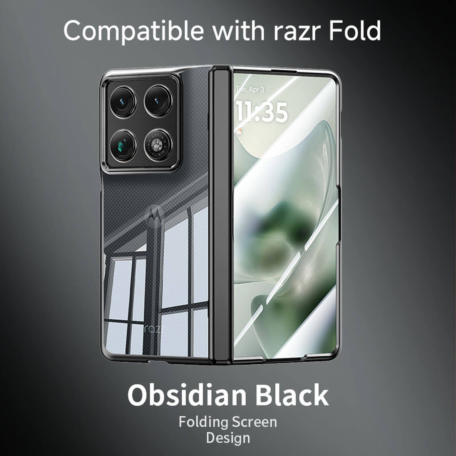 Compatible with razr Fold  
Apr 3 11:35  
Obsidian Black  
Folding Screen Design
