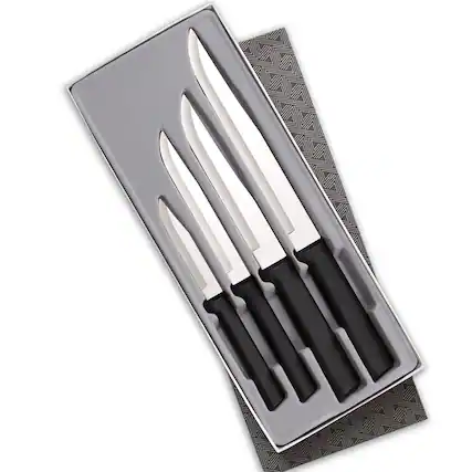 Front. Rada - 4 Piece Wedding Register Set, Black Handles - Black.