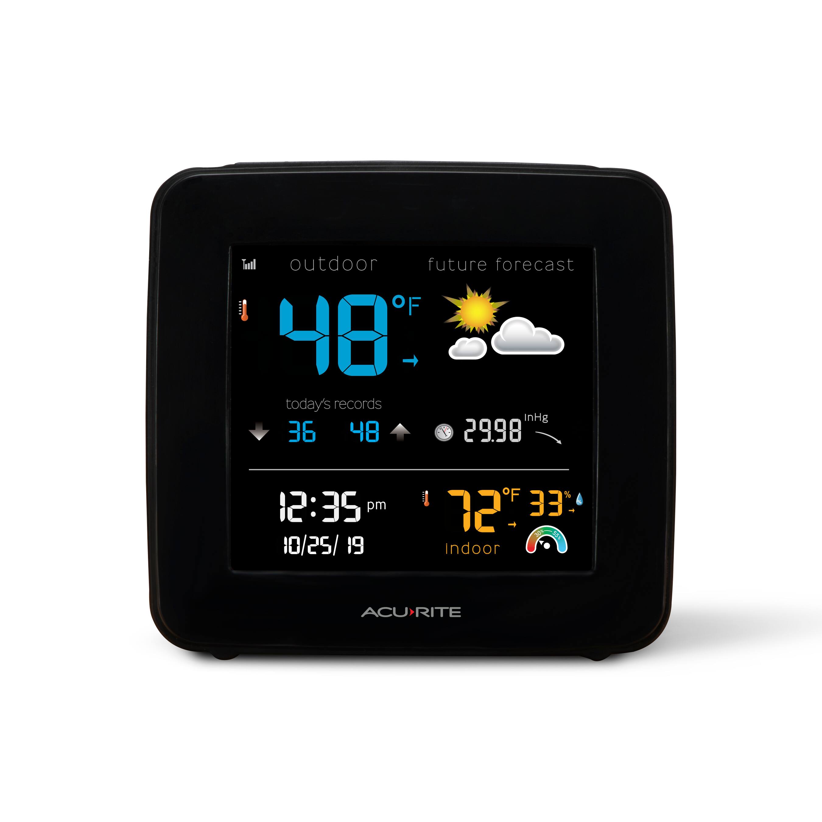 Angle. AcuRite - Digital Weather Forecaster with Indoor/Outdoor Temperature and Indoor Humidity - White/Black.