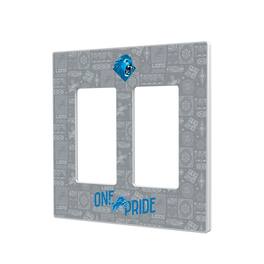 Keyscaper - Detroit Lions 2024 Illustrated Limited Edition Double Rocker Light Switch Plate - White