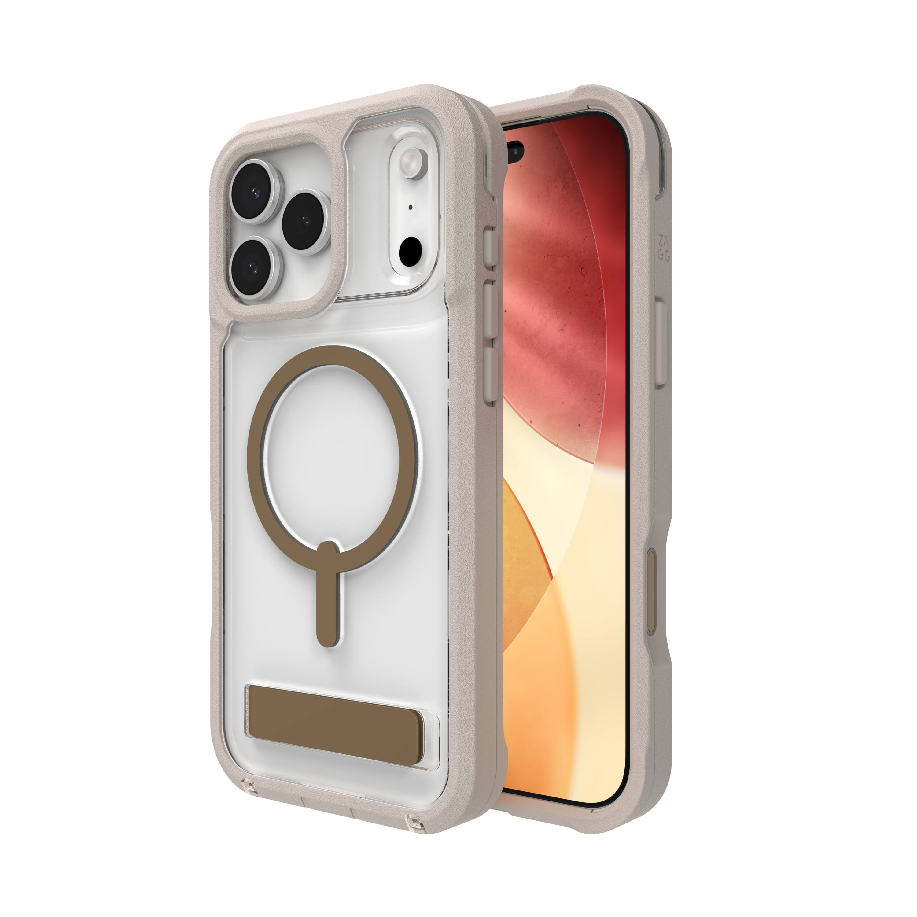 Alt View 8. ZAGG - Rainier Snap with Kickstand for Apple iPhone 17 Pro Max - Sandstone.
