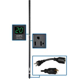 Tripp Lite - by Eaton PDU 2kW Single-Phase Local Metered PDU 100-127V Outlets (36 5-15/20R) L5-20P/5-20P adapter 0U - Black