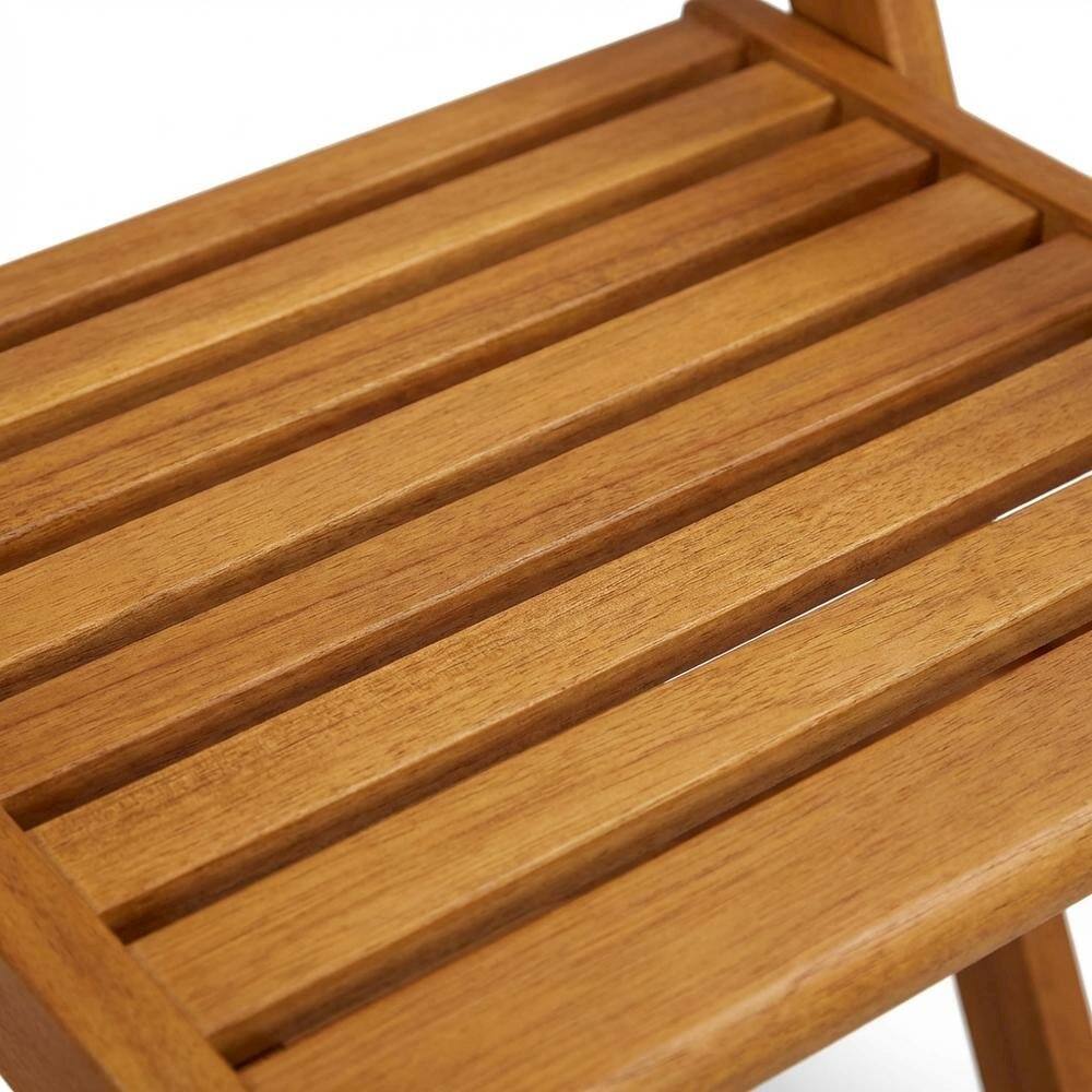 Back. Outdoor Escape - Wooden Patio Chair Set of 2 - Brown.