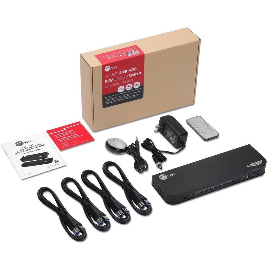 SNG HDR HDMI 4K 4x1 USB 3.0 Switch KVM Remote Control with 4K HDR HDMI GOISE SIIG HDR 4x1 with KVM RC 2x1 4K HDMI 3.0 Switch Manual USB User SIIG !!!!
4KHDR II