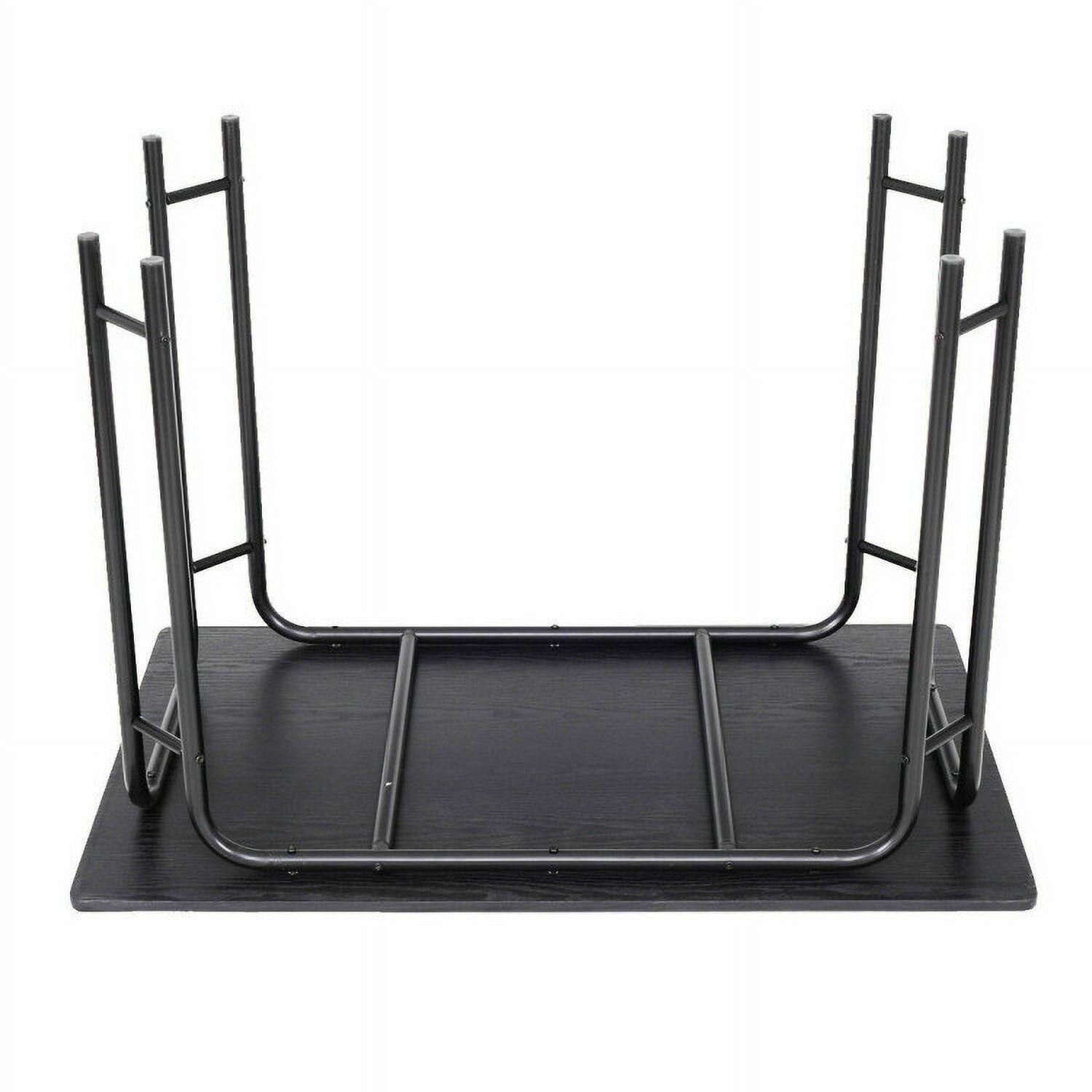 Angle. Pefilos - 5 Pieces Wood Rectangular Dining Table Set, Dining Room Table, Modern Dining Set for Home, Kitchen, Dining Room - Black.