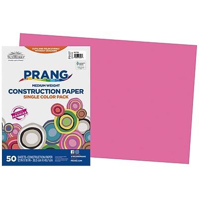 PRANG  
MEDIUM WEIGHT  
CONSTRUCTION PAPER  
SINGLE COLOR PACK  

50 SHEETS - CONSTRUCTION PAPER  
12" x 18" (30.5 cm x 45.7 cm)  

CUTS AND POLDS EVENLY WITHOUT CRACKING  
MEDIUM WEIGHT CONSTRUCTION PAPER