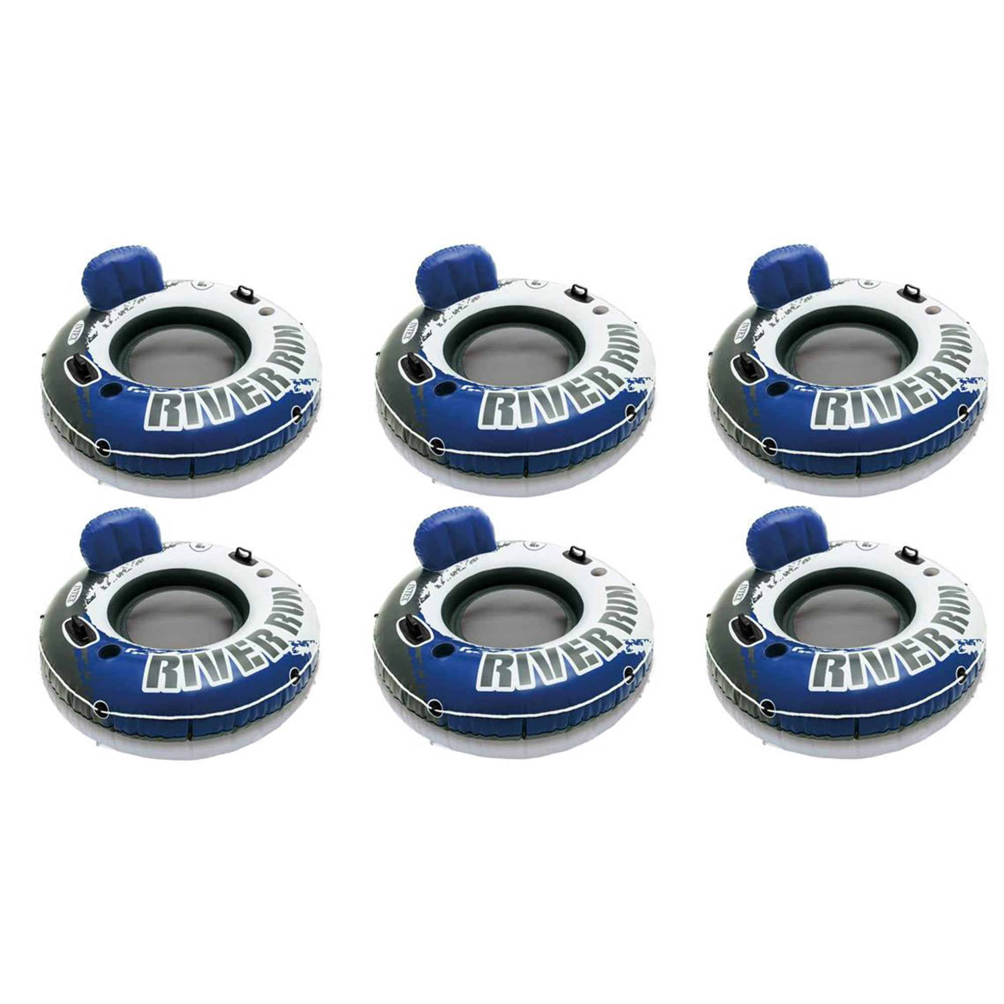 Intex - River Run 1 Inflatable Floating Tube Raft for Lake, River & Pool, (6 Pack) - Multicolored
