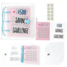 Unique Bargains - 500 USD Savings Challenge Book, Money Saving Binder with 25 Reusable Envelopes for Budgeting & Financial Planning - Blue