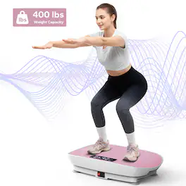 MERACH - Vibration Plate Whole Body Workout Power Exercise Machine Bluetooth and Silicone Pedal Fitness Home - Pink