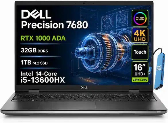 DELL Precision 7680 RTX 1000 ADA
OLED 4K UHD
32GB DDR5
Touch
1TB M.2 SSD
Intel 14-Core i5-13600HX
16" UHD+ 3840 x 2400