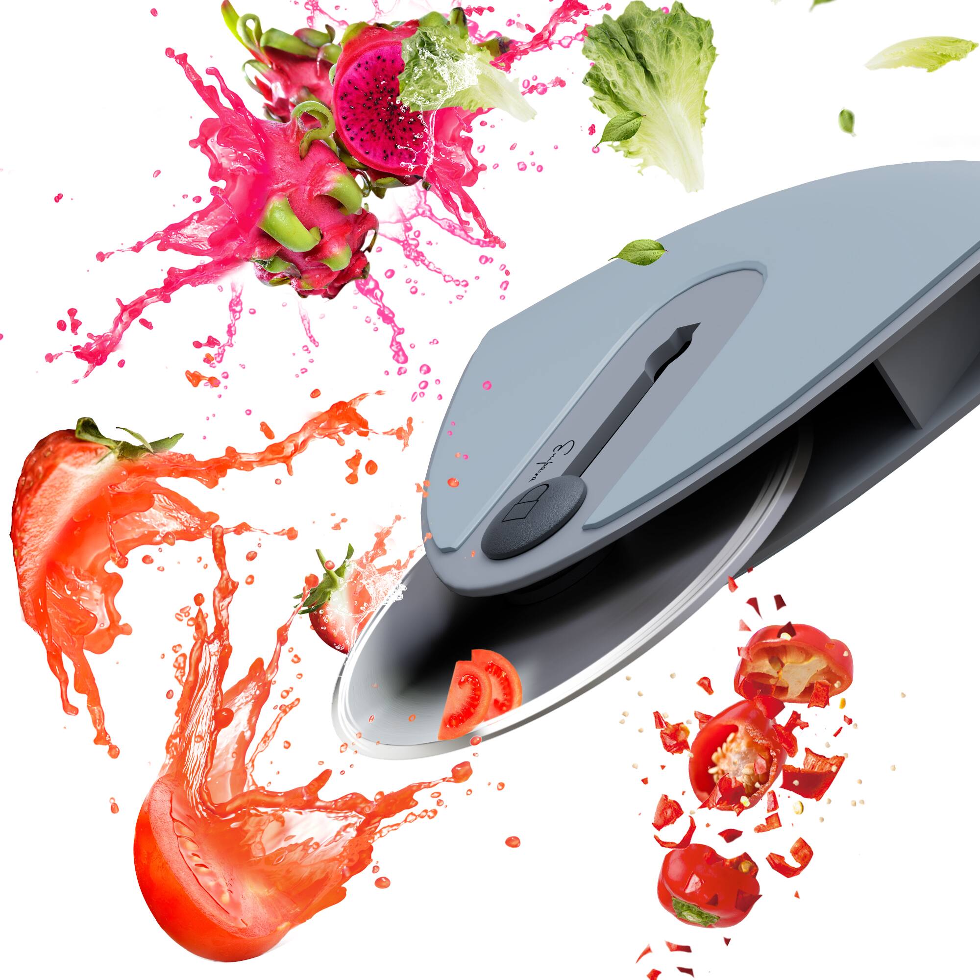 Back. Empava - 4.3-Inch Mini Retractable Pizza Cutter Wheel with Lock - Blue.