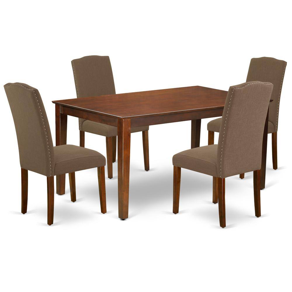 Back. East West Furniture - Dining Room Set Mahogany - Brown.