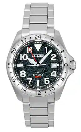 Citizen - Promaster GMT Stainless Steel Dial Eco-Drive Diver's BJ7150-50E 200M Men's Watch - Black