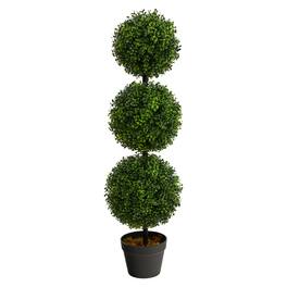 BreeBe - 3' Boxwood Triple Ball Topiary Tree (Indoor/Outdoor) - Green