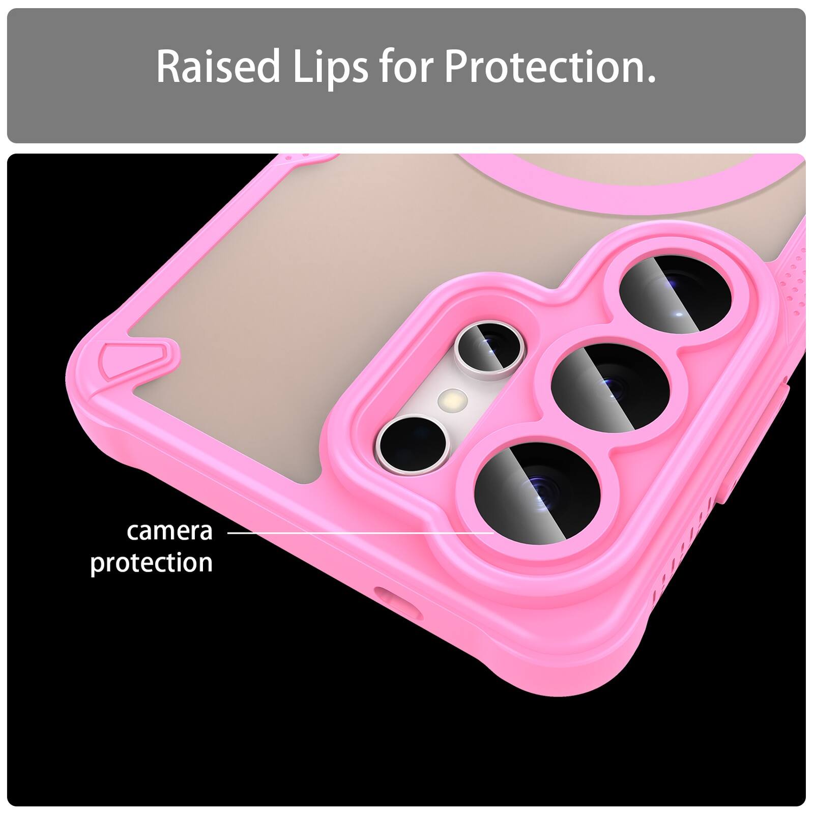 Raised Lips for Protection.  
camera protection