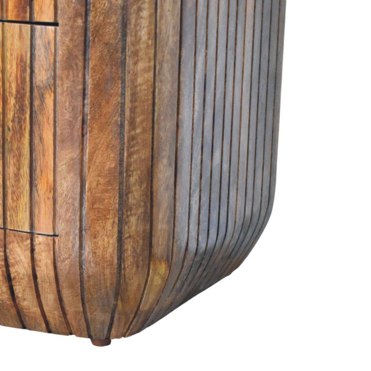 Alt View 7. Artisan Furniture - Artisan Furniture Solid Wood Fluted Bedside with Drawers - Brown.