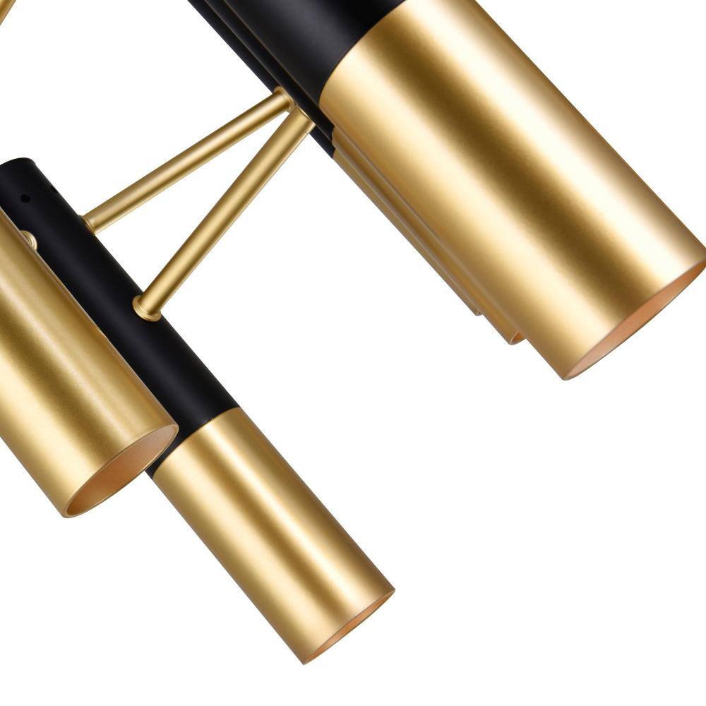 Alt View 2. CWI Lighting - Anem 7 Light Down Chandelier With Matte Black & Satin Gold Finish - Matte Black & Satin Gold.