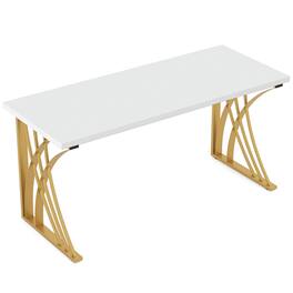 Kadyn - Study Writing Desk, Computer Desk,55" Computer Desk, Modern Laptop PC Student Table - White