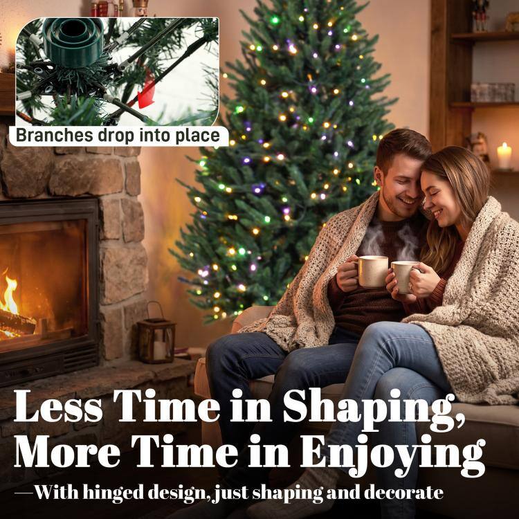 Branches drop into place

Less Time in Shaping, More Time in Enjoying  
—With hinged design, just shaping and decorate