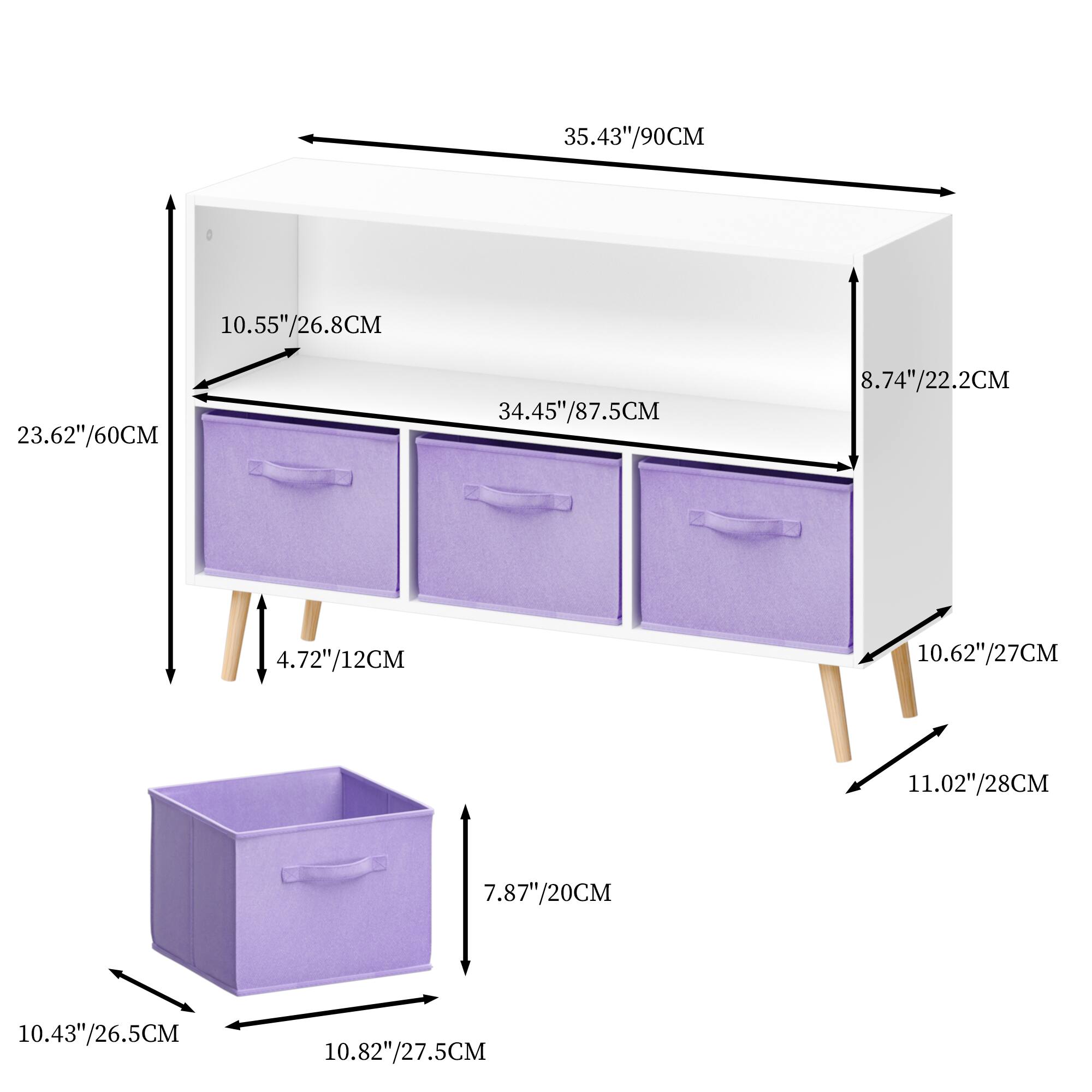 35.43"/90CM  
23.62"/60CM  
10.55"/26.8CM  
34.45"/87.5CM  
8.74"/22.2CM  
4.72"/12CM  
10.62"/27CM  
11.02"/28CM  
7.87"/20CM  
10.43"/26.5CM  
10.82"/27.5CM