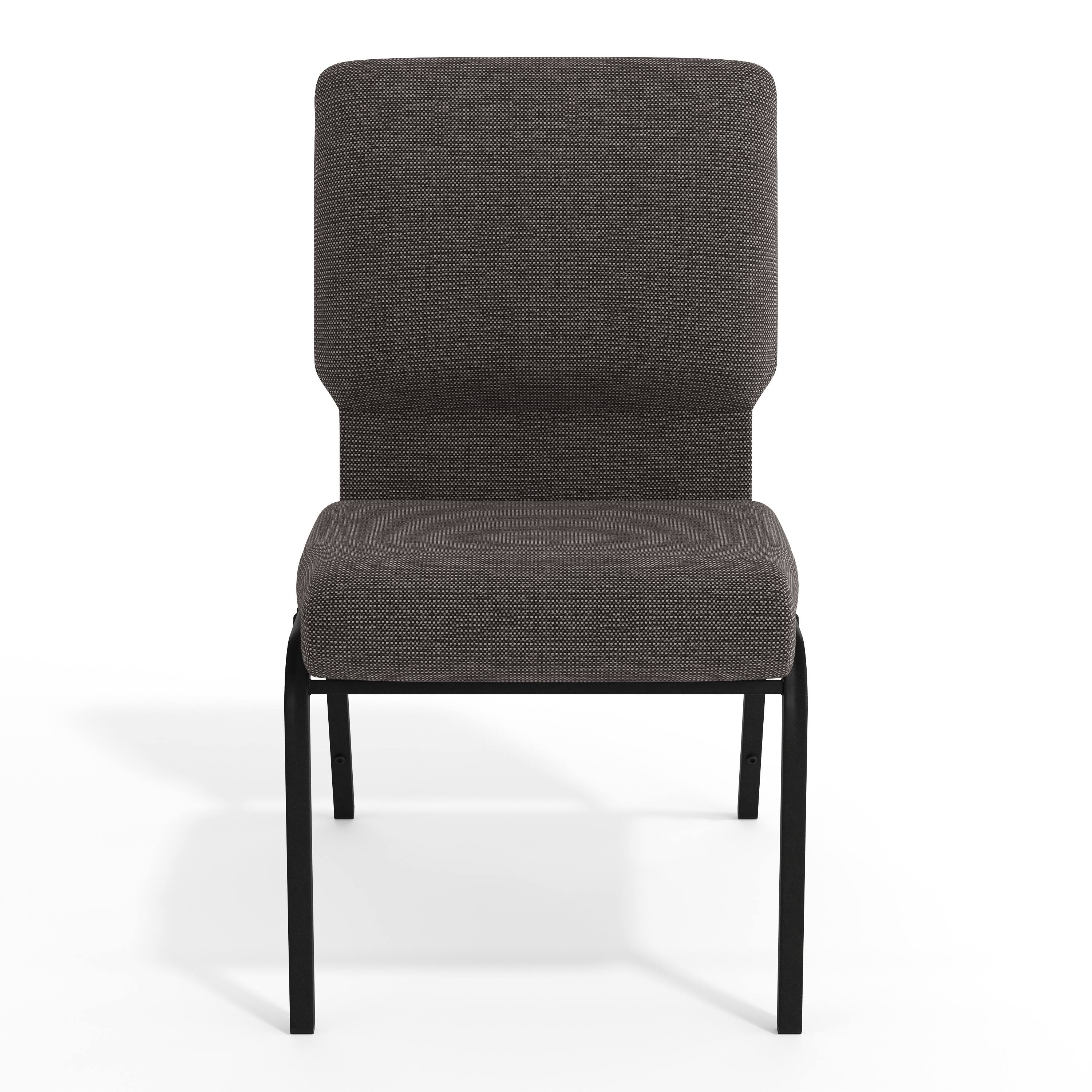 Alt View 9. Emma + Oliver - Church Chair 20.5 in. Wide - Black Marble Fabric/Black Frame.