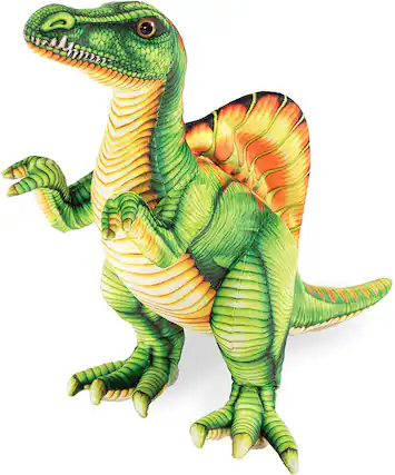 Front. Underwraps - Real Planet Spinoasaurus Green 26 Inch Realistic Soft Plush - Green.