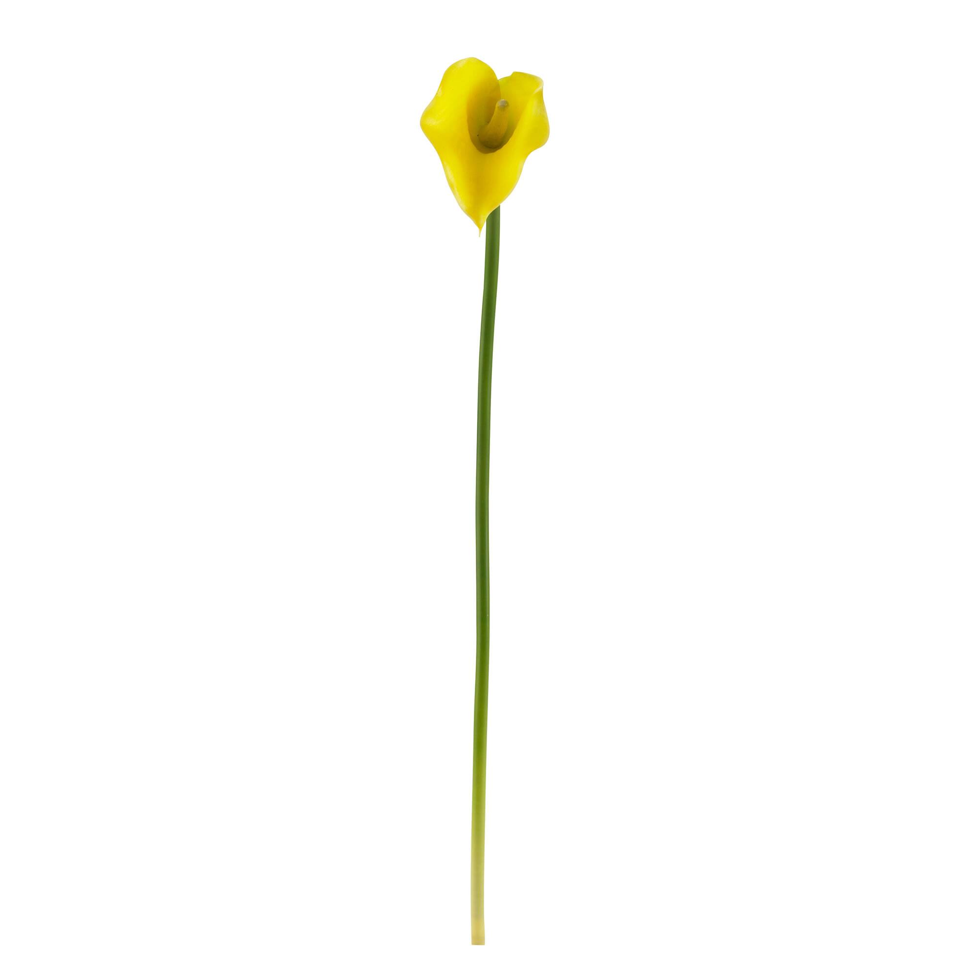 Angle. BreeBe - 19.5" Calla Lily Artificial Flower (Set of 12) - Yellow.
