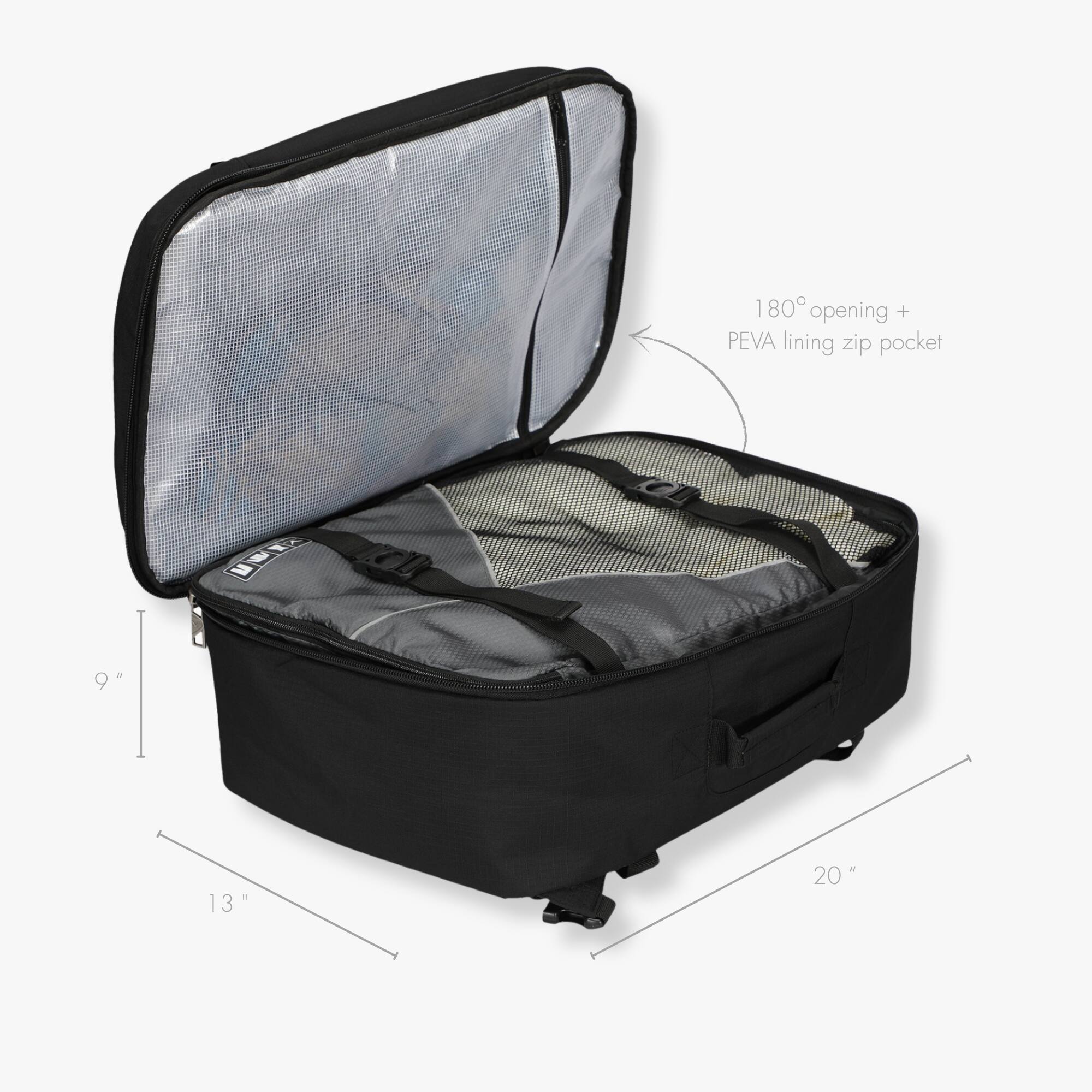 180° opening + PEVA lining zip pocket

9"
13"
20"