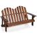 Front. Costway - Costway 2 Person Adirondack Chair Kid Solid Wood Loveseat Backrest Arm Rest Patio - Coffee.