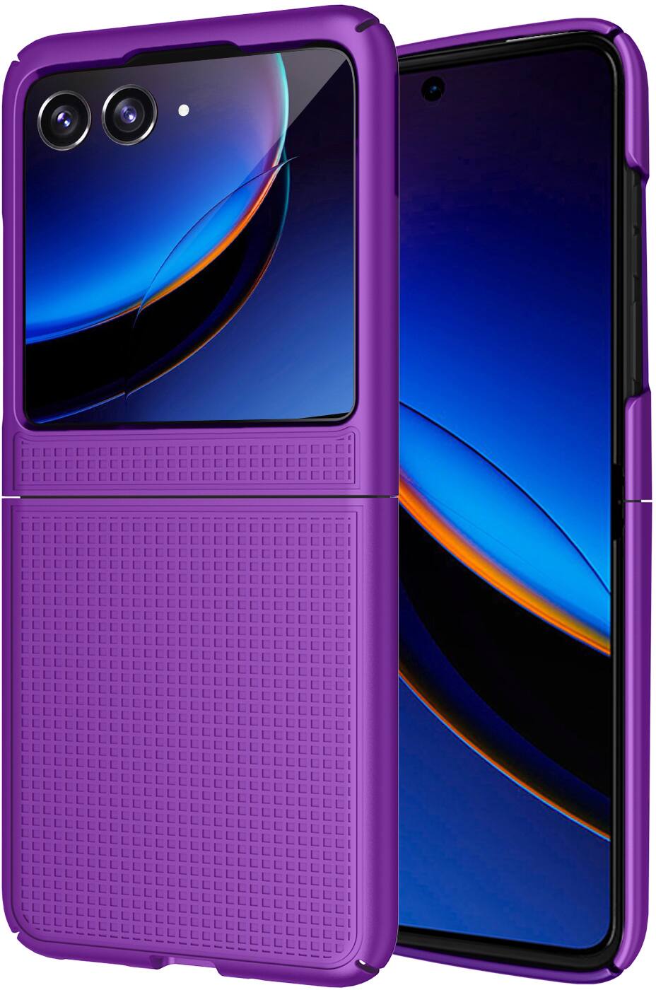 Alt View 5. Nakedcellphone - Slim Case for Motorola RAZR+ 2023 (RAZR PLUS) - Purple.