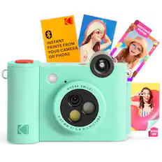 KODAK INSTANT FROM PRINTS CAMERA YOUR OR PHONE PHOTOS .... KODAK SMILE+ KODAK 3.57 PICTURE MM F/ 2.8 3:2 STICK ON!