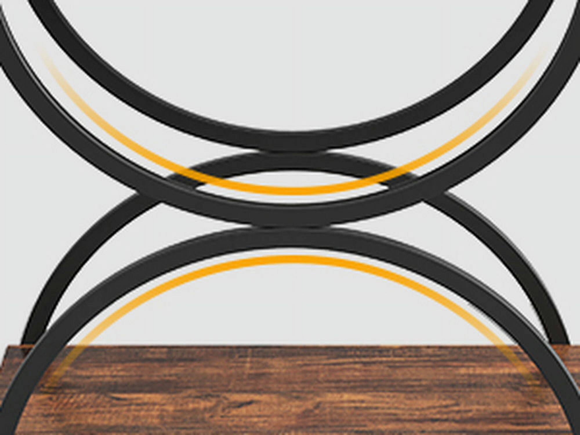 Angle. Kadyn - Kadyn Sofa Side End Table, 2-Tier Couch Table, Rectangular Table with Stylish Metal Frame,Rustic Brown & Black - Brown.