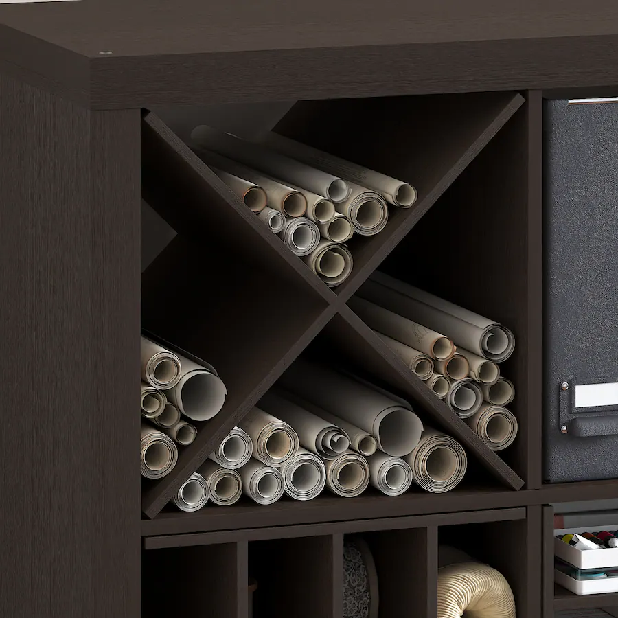 Furinno CUBICLE Cube Insert, X Shelf Cube Organizer, 3 Shelf Accessory ...