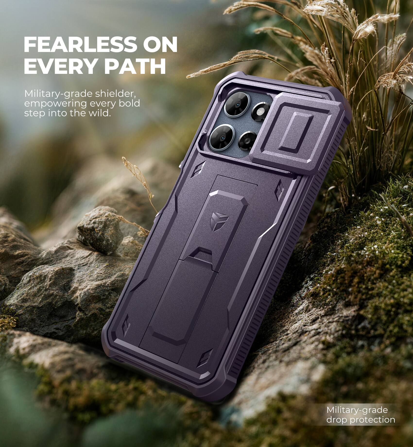 FEARLESS ON EVERY PATH

Military-grade shielder, empowering every bold step into the wild.

Military-grade drop protection