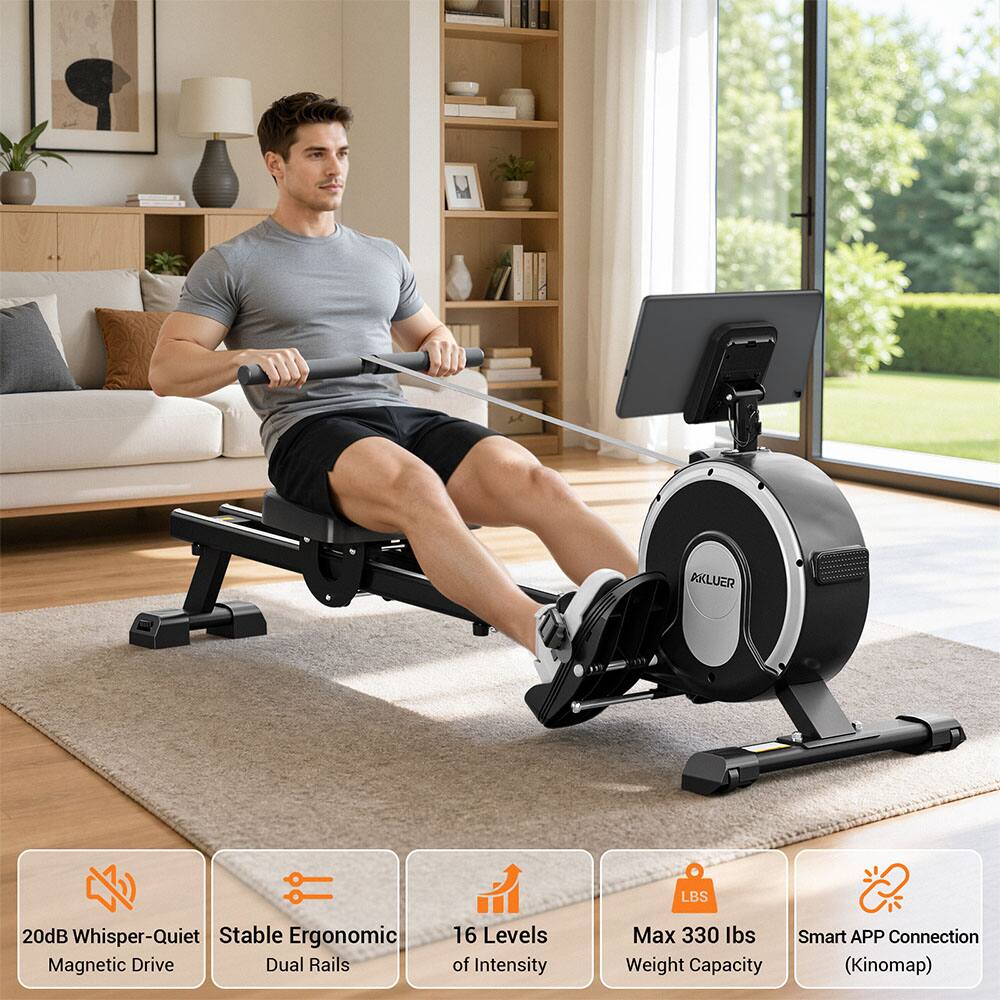 AKLUER

LBS

20dB Whisper-Quiet Magnetic Drive
Stable Ergonomic Dual Rails
16 Levels of Intensity
Max 330 lbs Weight Capacity
Smart APP Connection (Kinomap)