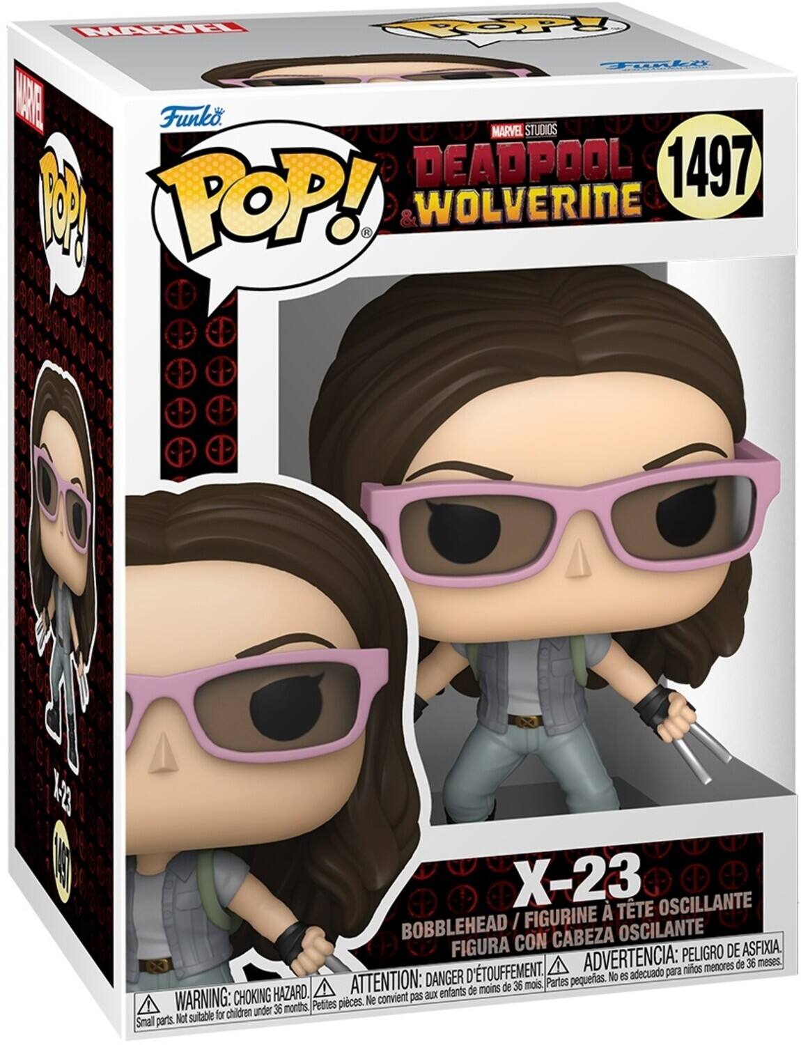 MARVEL STUDIOS 00 DEADPOOL 1497 1 POP! R WOLVERINE 3 1-2 X-23 TTE OSCILANTE I FIGURINE  BOBBLEHEAD CABEZA OSCILANTE FIGURA CON DE ASFIXIA ADVERTENCIA: PELIGRO 36 meses. nios menores de ATTENTION: DANGER D'TOUFFEMENT. Partes pequerias. No es adecuado para de moins de 36 mois. CHOKING HAZARD. convient pas aux enfants WARNING: under 36 months Petites pieces. Ne Not suitable for children Smal parts.