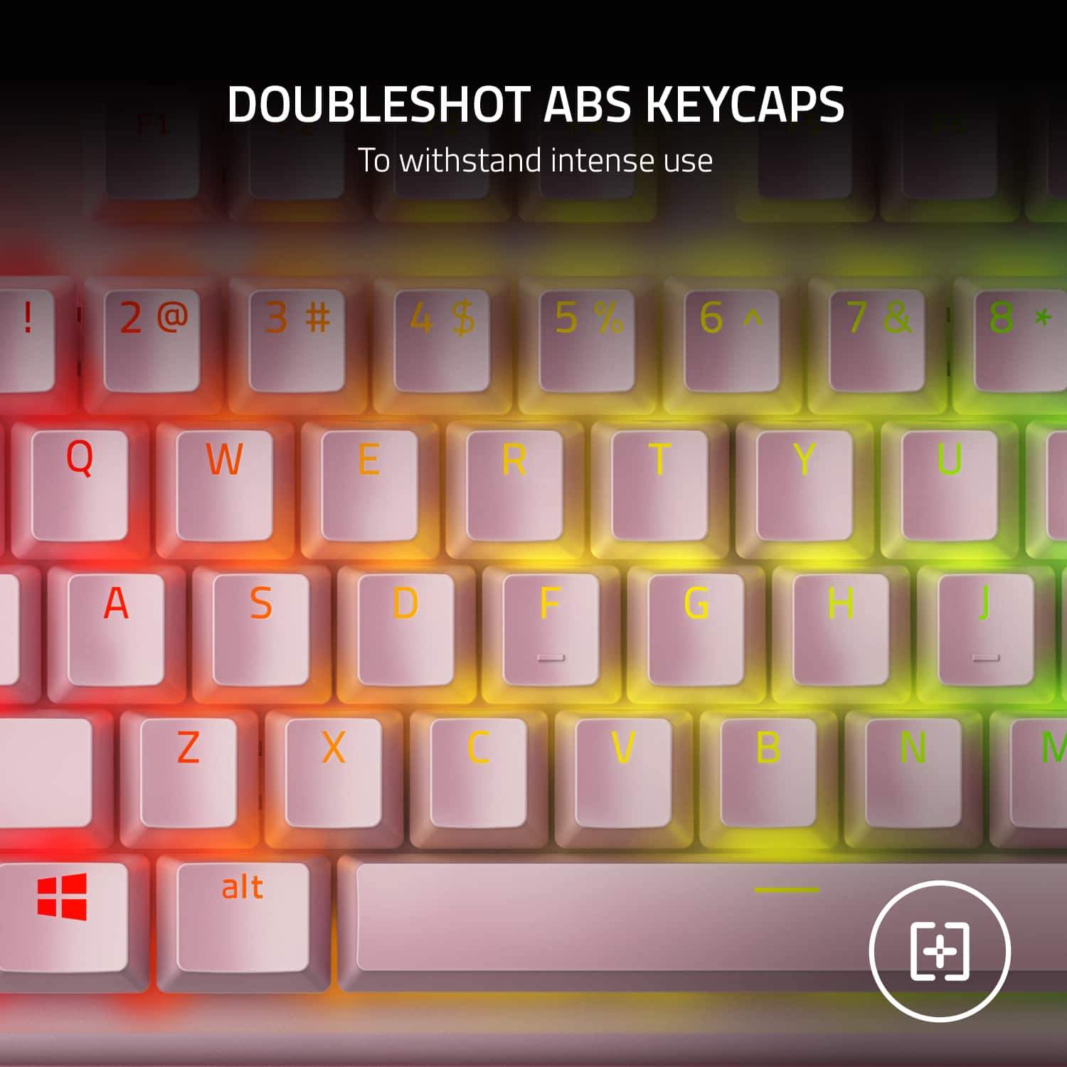 DOUBLESHOT ABS KEYCAPS F1 To withstand intense use d ! 2 @ 3 # 4$ 4 $ 5 % 6 A 7 & 8 * Q W E R T Y U A S D F G H J - - Z X V B N M alt