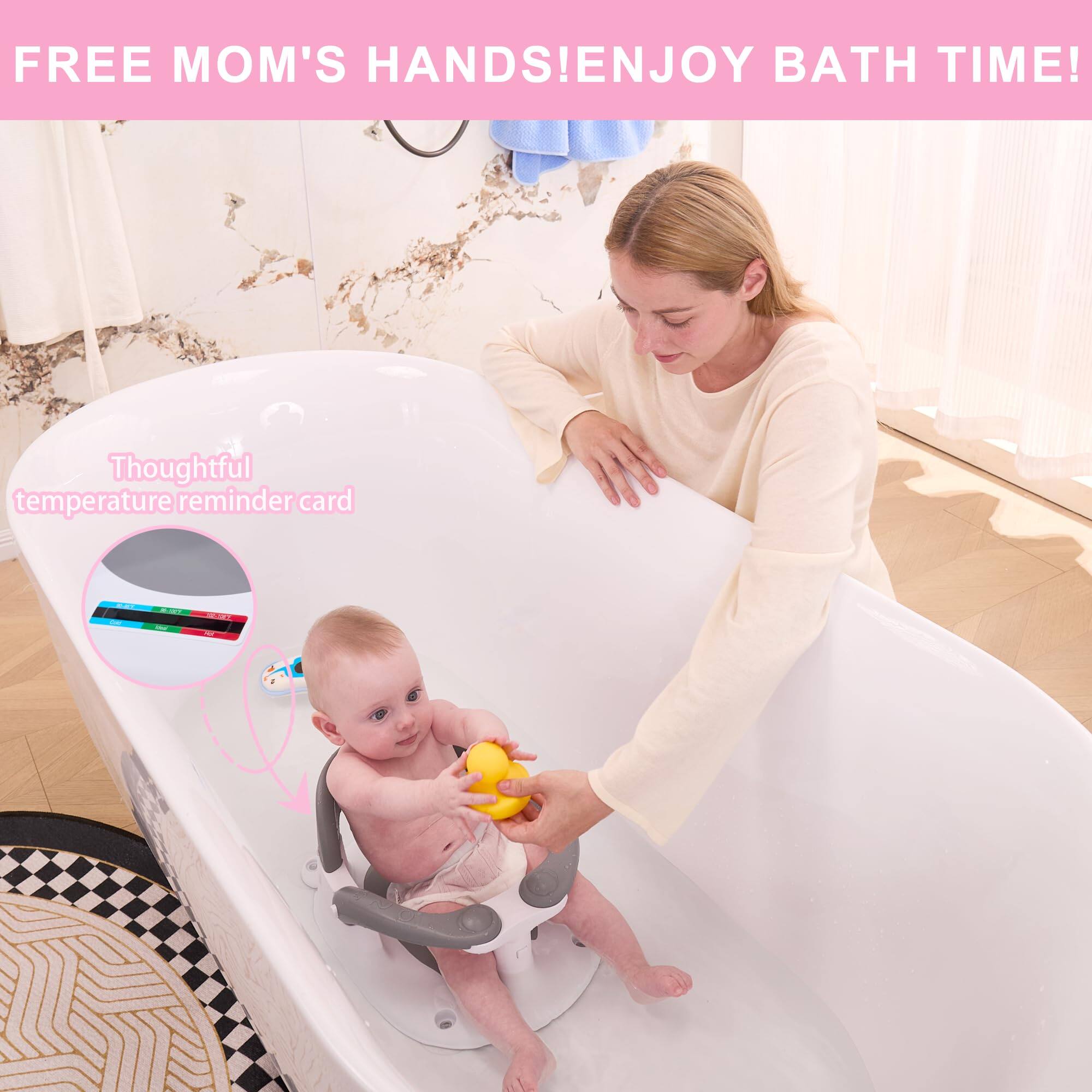 FREE MOM'S HANDS! ENJOY BATH TIME!

Thoughtful temperature reminder card