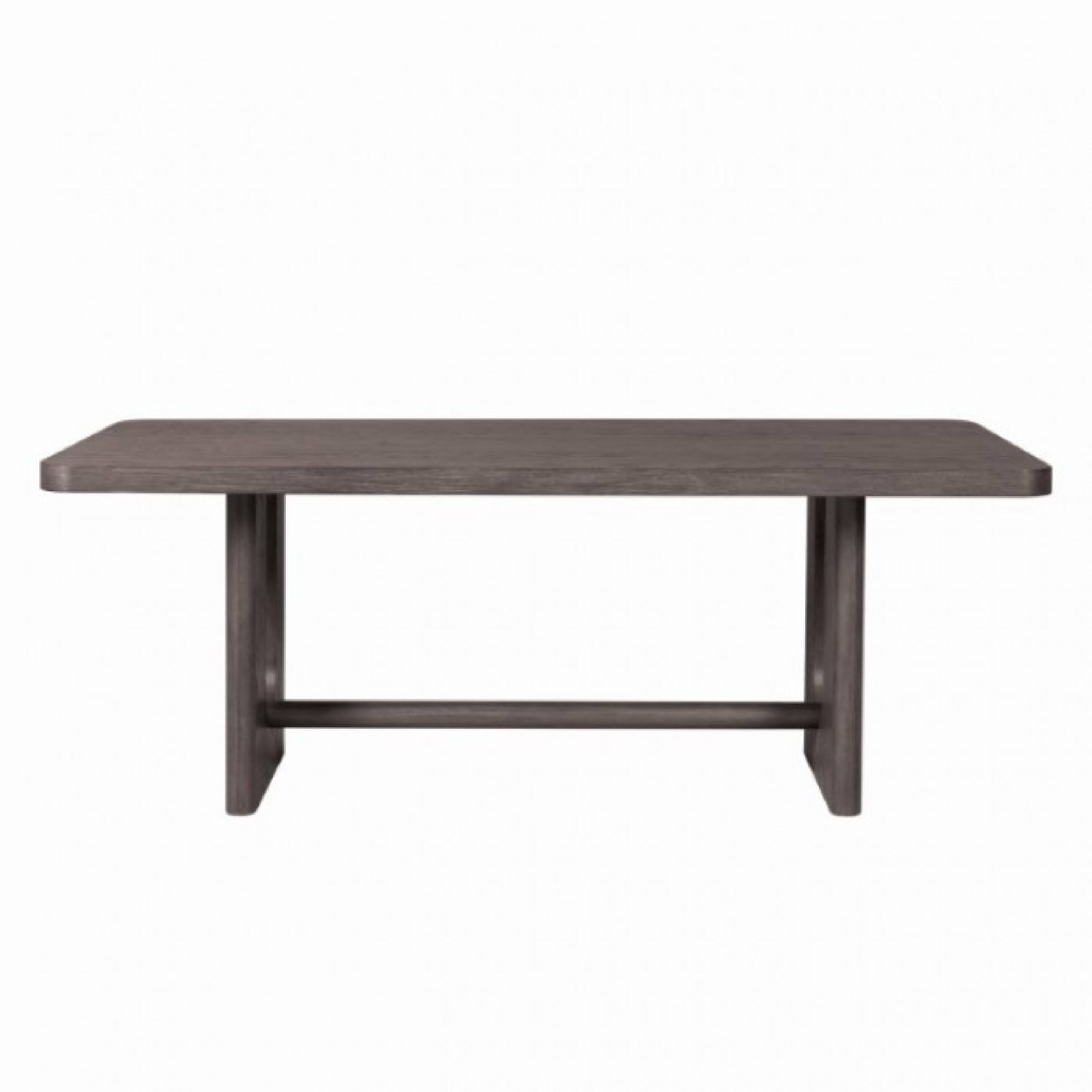 Alt View 1. Manhattan Lane - Zoko Dining Table, Pedestal Base, Dark Ash Gray, Solid Wood 83 Inch - Ash Gray.