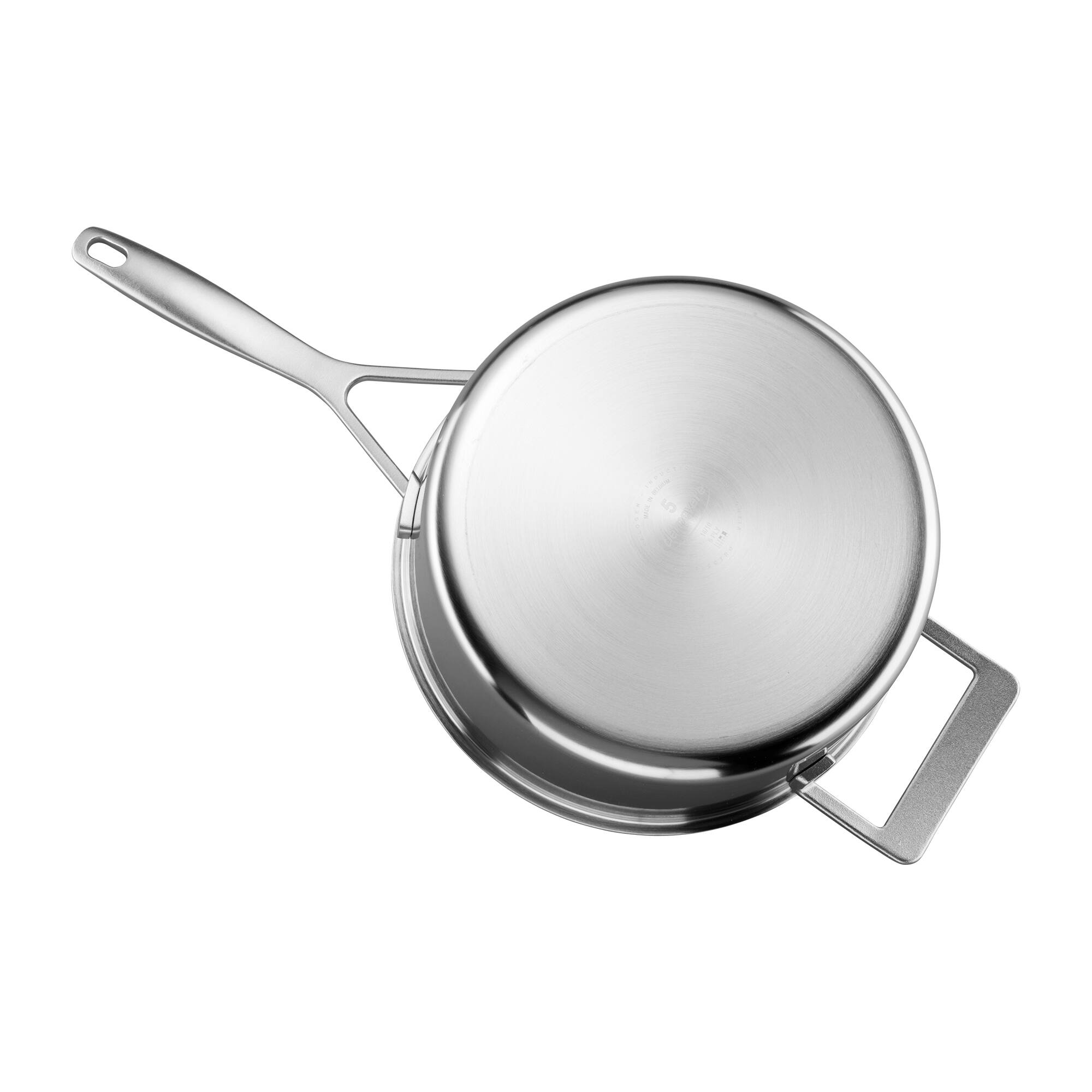 Alt View 2. Demeyere - Demeyere Industry 5-Ply 4-qt Stainless Steel Saucepan with Handle Helper - Stainless Steel.