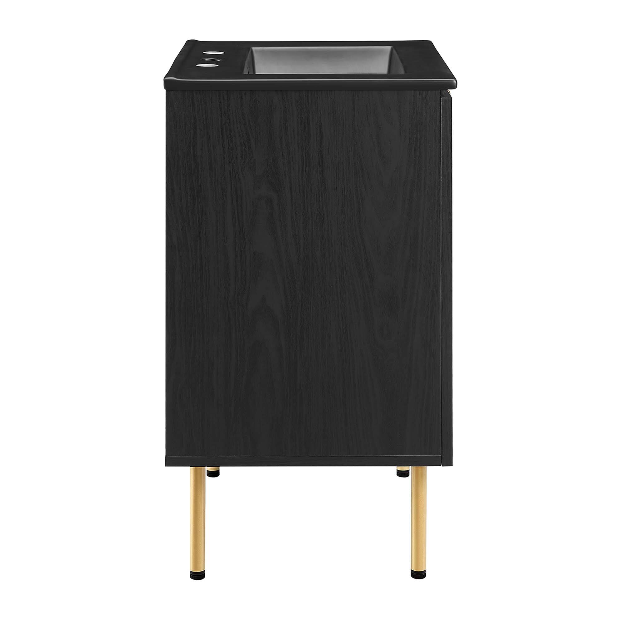 Alt View 4. Modway - Chaucer Bathroom Vanity with Black Basin Included by Modway - Black Black.