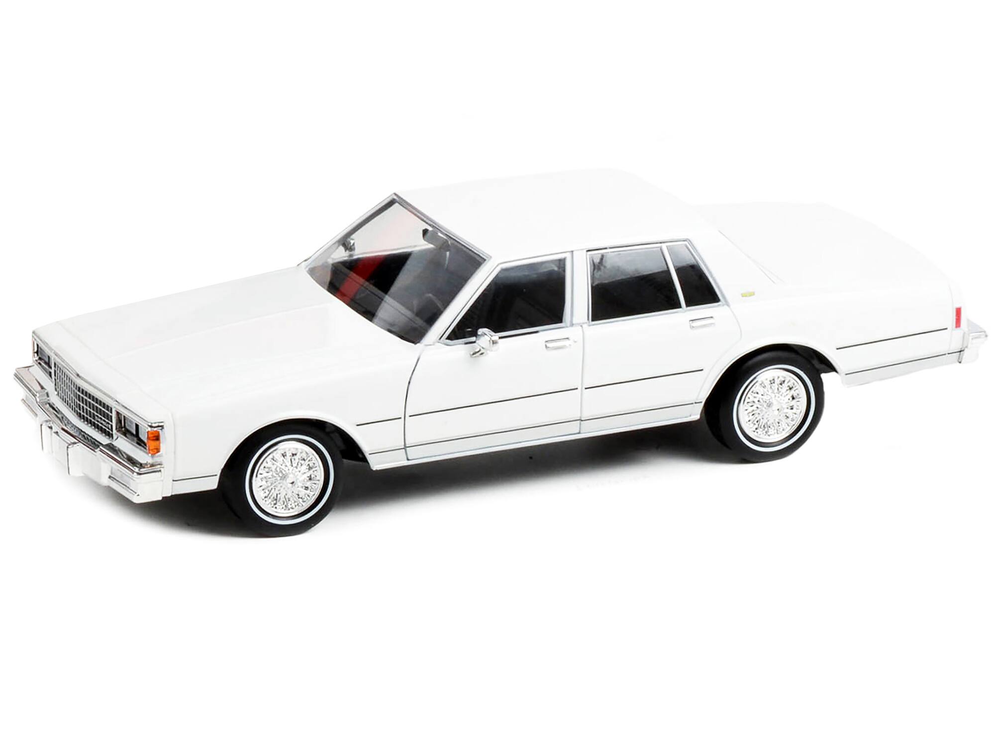 Left. Greenlight - 1980 Chevrolet Caprice Classic White "The A-Team" (1983-1987) TV Series "Artisan Collection" 1/18 Diecast - White.