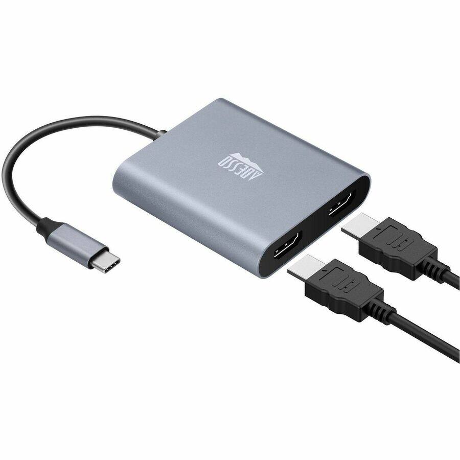 Alt View 3. Adesso - Adesso USB-C to Dual HDMI Adapter - 2 x HDMI Digital Audio/Video - Female - 1 x USB Type C - Male - 3840 x 2160 - Black.