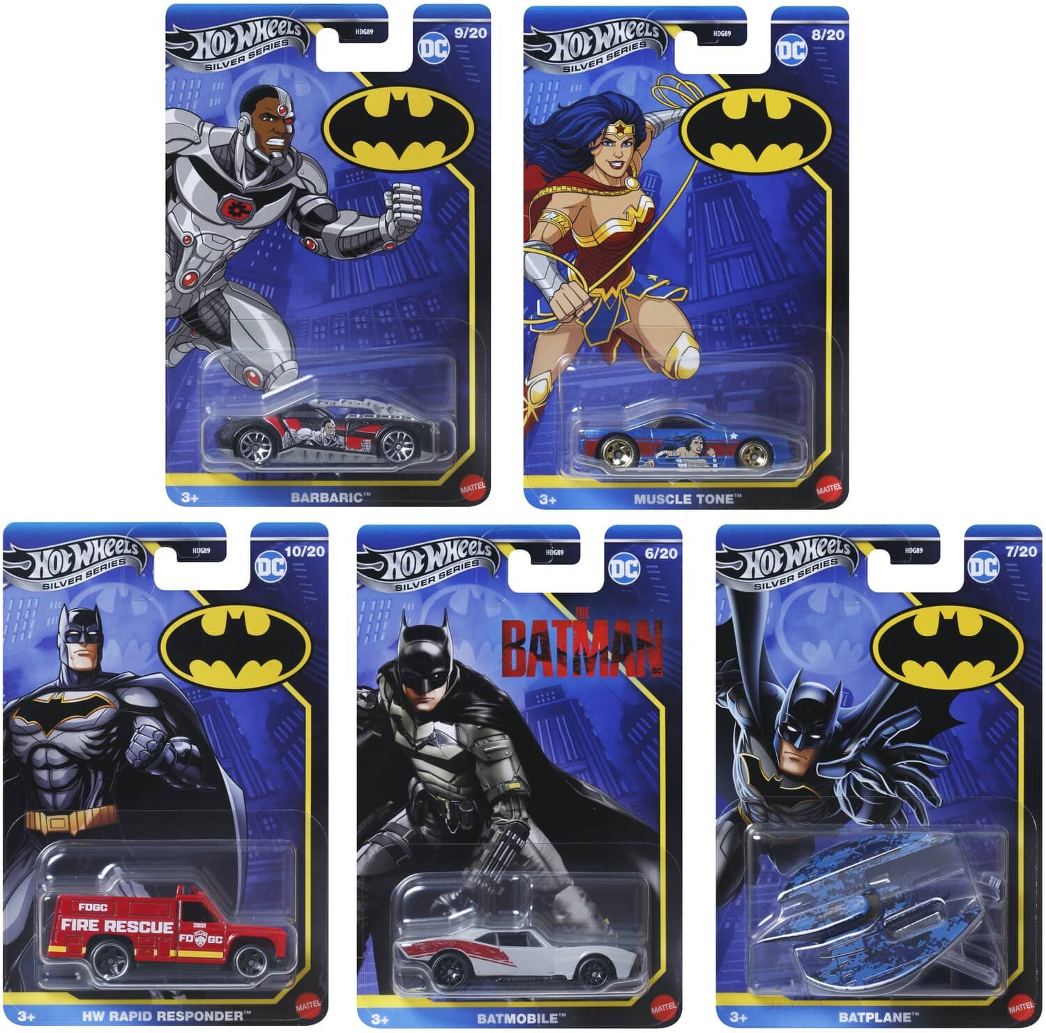Mattel - Hot Wheels 1:64 Silver Series Batman 10-Piece P Assortment - COLLECTIBLES - Multicolor